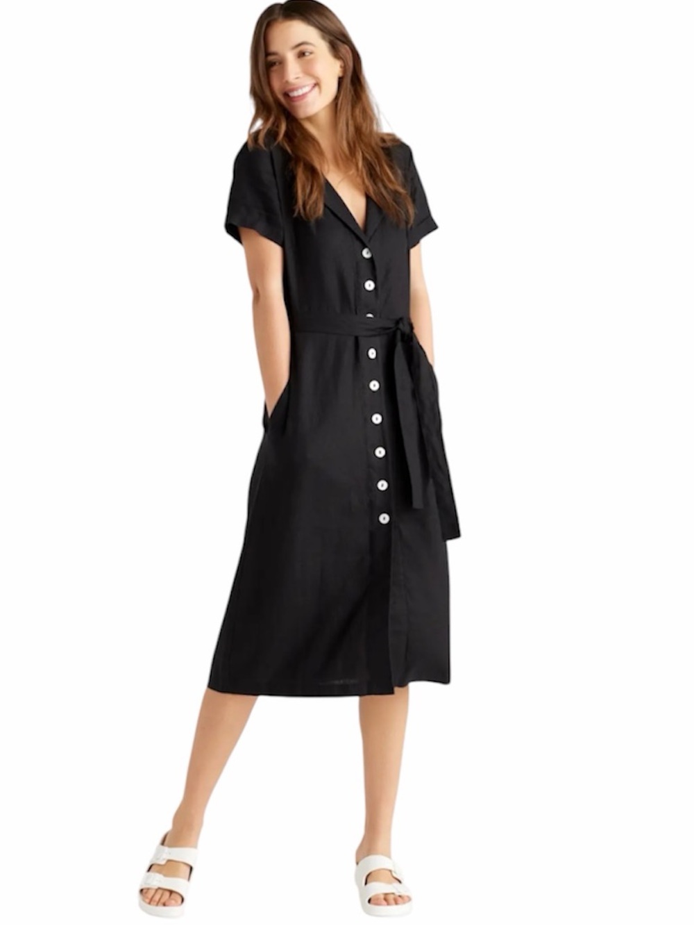 Quince | Women’s 100% European Linen Button Front Dress Size Medium NWT - Picture 1 of 7